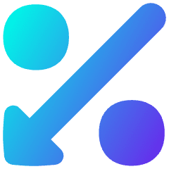 Discount Percent Decrease Icon from Flex Gradient Set