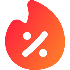 Discount Percent Fire Icon from Flex Gradient Set