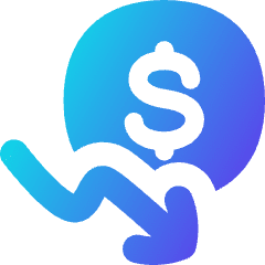 Dollar Decrease Icon from Flex Gradient Set