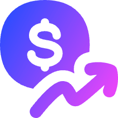 Dollar Increase Icon from Flex Gradient Set