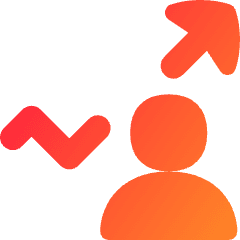 Graph Arrow User Increase Icon from Flex Gradient Set