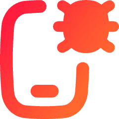 Bug Virus Phone Icon from Flex Gradient Set