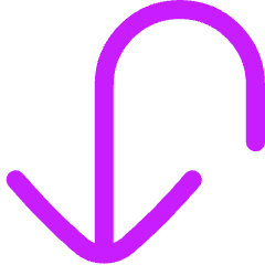 Line Arrow Turn Down Left Large Icon from Flex Neon Set