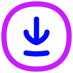 Line Arrow Down Circle 2 Icon from Flex Neon Set