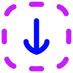 Line Arrow Down Dashed Square Icon from Flex Neon Set