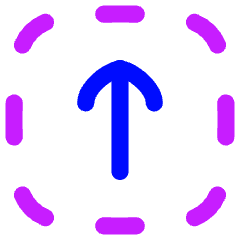 Line Arrow Up Dashed Square Icon from Flex Neon Set