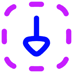 Triangle Arrow Down Dashed Square Icon from Flex Neon Set