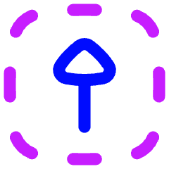 Triangle Arrow Up Dashed Square Icon from Flex Neon Set