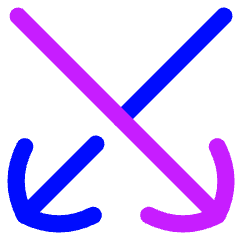 Line Arrow Crossover Down Icon from Flex Neon Set