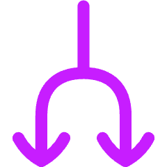 Line Arrow Split Down 1 Icon from Flex Neon Set