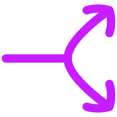 Line Arrow Split Vertical Right 2 Icon from Flex Neon Set