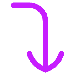 Line Arrow Bend Right Down Icon from Flex Neon Set