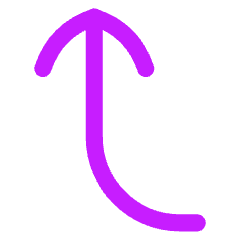 Line Arrow Curve Left Up Icon from Flex Neon Set