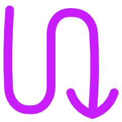 Line Arrow Curvy Down Right Icon from Flex Neon Set