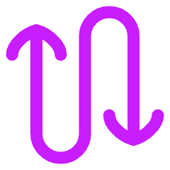 Line Arrow Curvy Up Down 4 Icon from Flex Neon Set