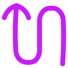 Line Arrow Curvy Up Left Icon from Flex Neon Set