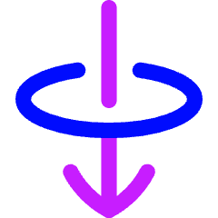 Line Arrow Elipse Down Icon from Flex Neon Set