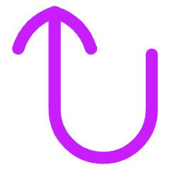 Line Arrow Turn Up Left Icon from Flex Neon Set