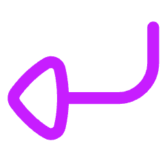 Triangle Arrow Bend Down Left Icon from Flex Neon Set