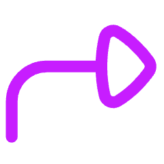 Triangle Arrow Bend Down Right  Icon from Flex Neon Set