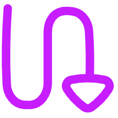 Triangle Arrow Curvy Down Right Icon from Flex Neon Set