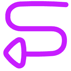 Triangle Arrow Curvy Left Down Icon from Flex Neon Set