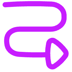 Triangle Arrow Curvy Right Down Icon from Flex Neon Set