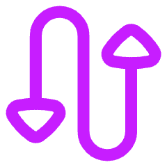 Triangle Arrow Curvy Up Down 3 Icon from Flex Neon Set