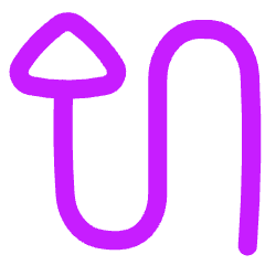 Triangle Arrow Curvy Up Left Icon from Flex Neon Set