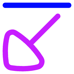 Triangle Arrow Diagonal Bottom Left Icon from Flex Neon Set