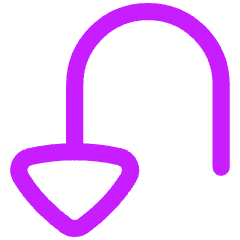 Triangle Arrow Turn Down Left Icon from Flex Neon Set