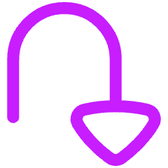 Triangle Arrow Turn Down Right Icon from Flex Neon Set