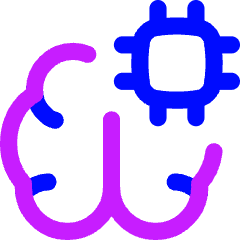 Artificial Intelligence Brain Chip Icon from Flex Neon Set