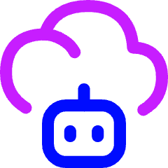 Ai Cloud Robot Icon from Flex Neon Set