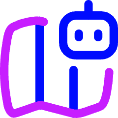 Ai Map Generating Robot Icon from Flex Neon Set