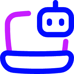 Laptop Ai Robot Icon from Flex Neon Set