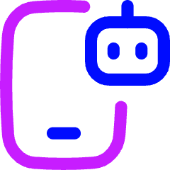 Mobile Ai Robot Icon from Flex Neon Set