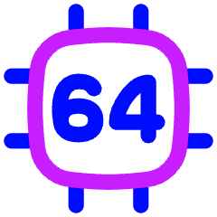 Computer Chip Sixty Four Core Icon from Flex Neon Set