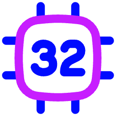 Computer Chip Thirty Two Core Icon from Flex Neon Set