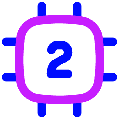 Computer Chip Two Core Icon from Flex Neon Set