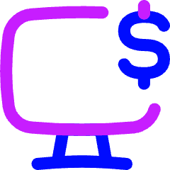 Desktop Dollar Icon from Flex Neon Set