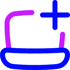 Laptop Add Plus Icon from Flex Neon Set