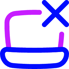 Laptop Delete Cross Icon from Flex Neon Set