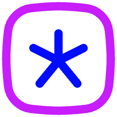 Asterisk Square 3 Icon from Flex Neon Set