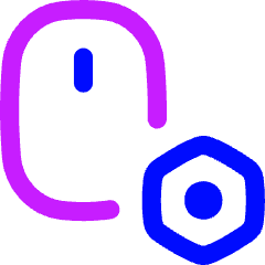 Mouse Setting Bolt Nut Icon from Flex Neon Set