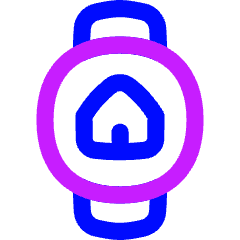 Watch Circle Home Icon from Flex Neon Set