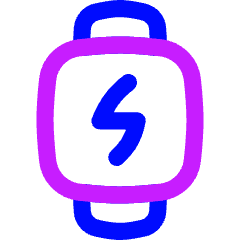Watch Square Charging Icon from Flex Neon Set