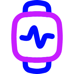 Watch Square Heartbeat Monitor 2 Icon from Flex Neon Set