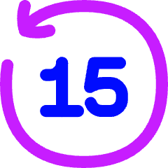 Button Go Backward 15 Icon from Flex Neon Set