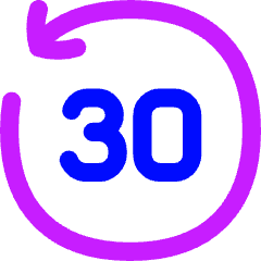 Button Go Backward 30 Icon from Flex Neon Set